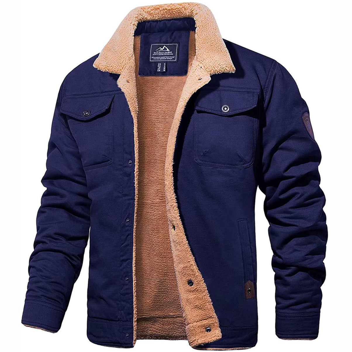Heren Warme Sherpa Gevoerde Jas 6
