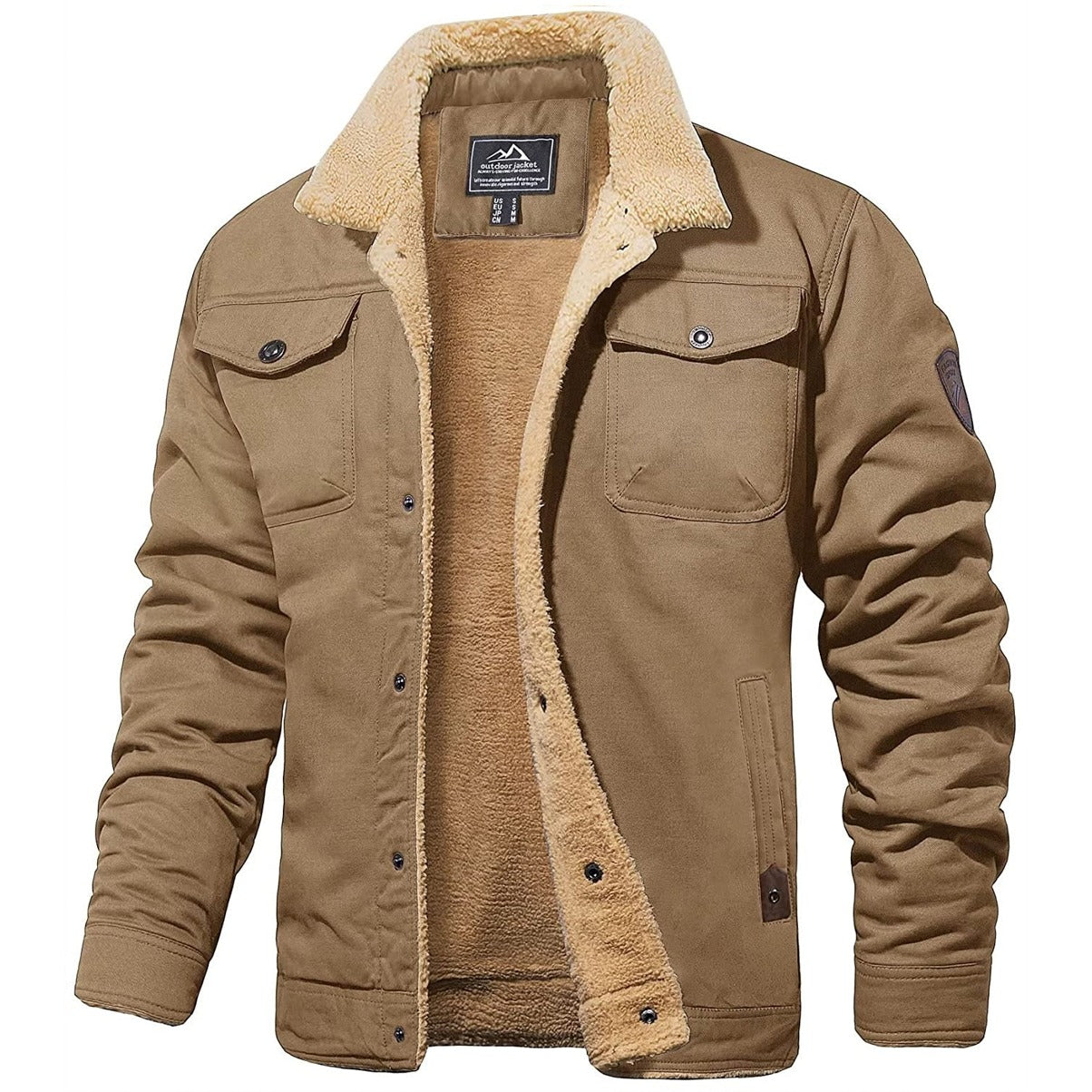 Heren Warme Sherpa Gevoerde Jas 8