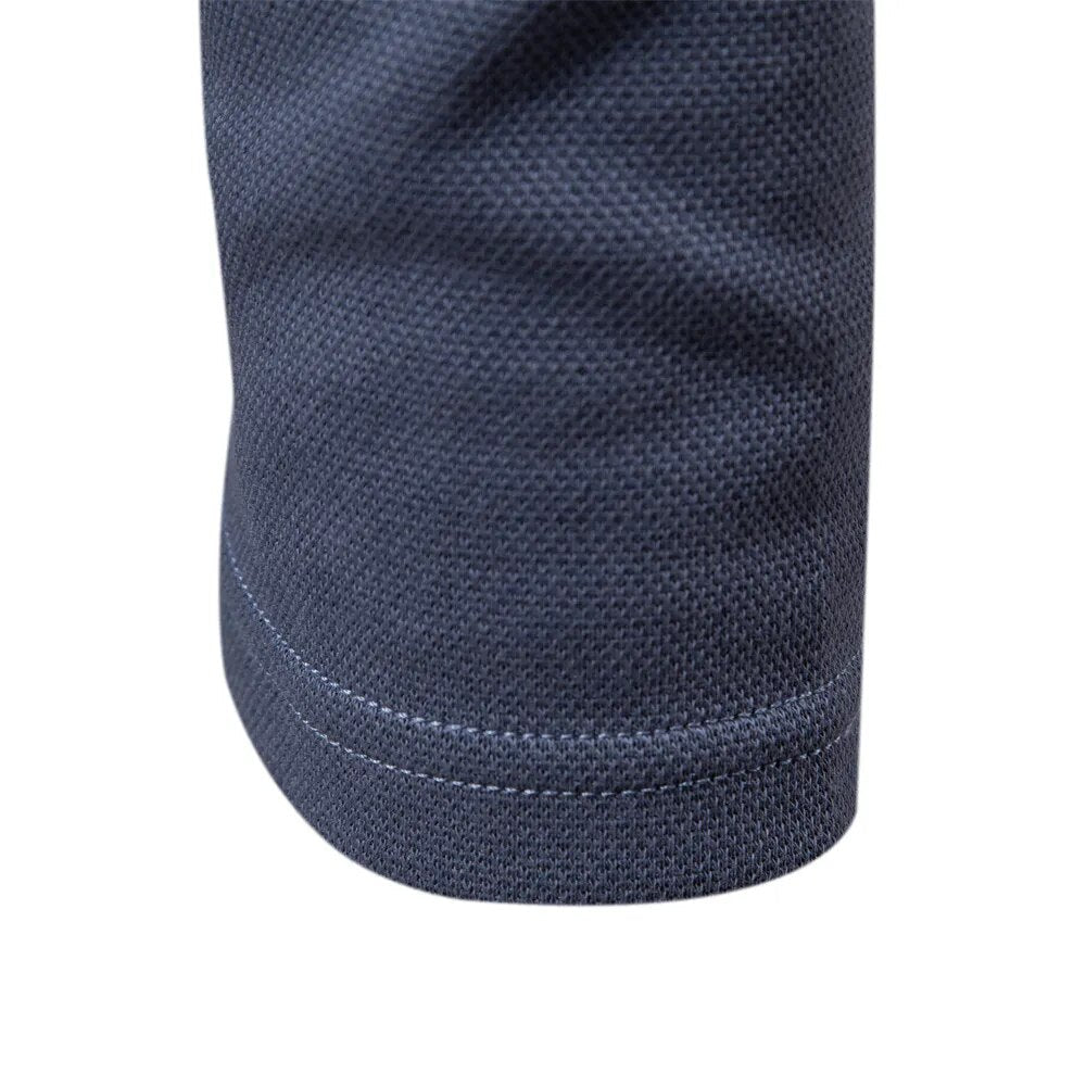 Heren Luxe Ademend Poloshirt Met Lange Mouwen 6