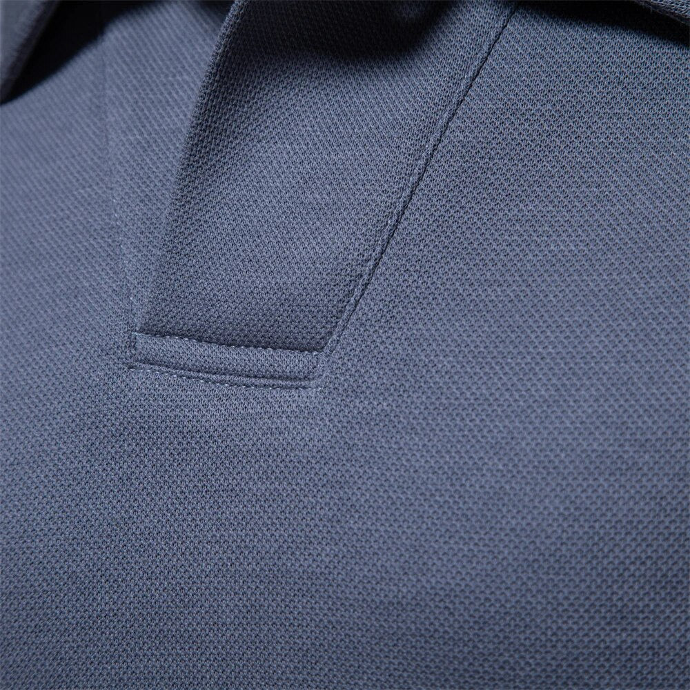 Heren Luxe Ademend Poloshirt Met Lange Mouwen 7