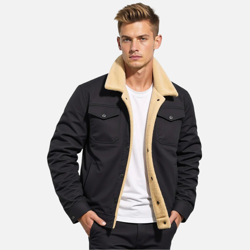 Heren Warme Sherpa Gevoerde Jas 1