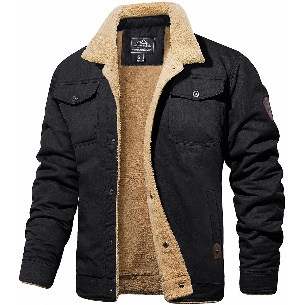 Heren Warme Sherpa Gevoerde Jas 2