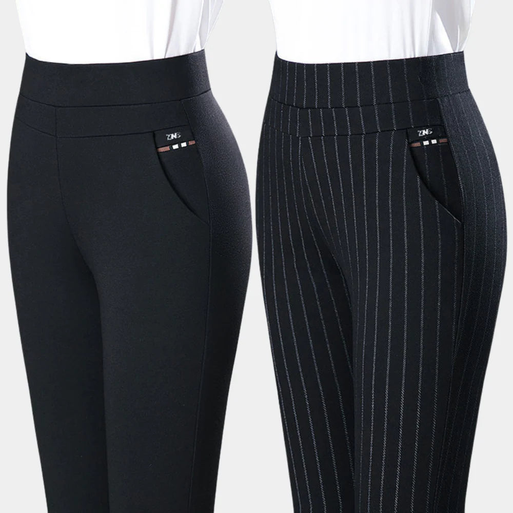 Dames Hoge Taille Gestreepte Broek 3