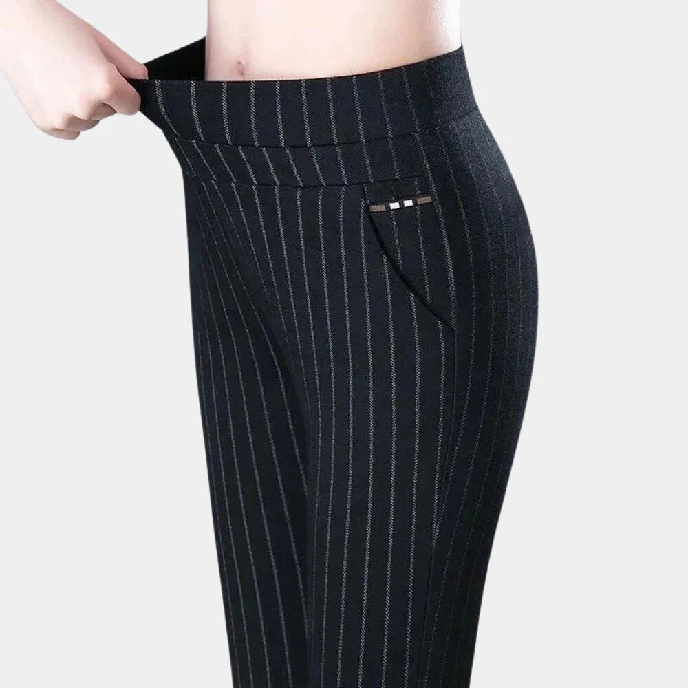 Dames Hoge Taille Gestreepte Broek 2