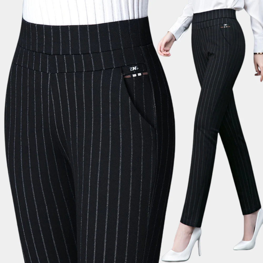 Dames Hoge Taille Gestreepte Broek 5