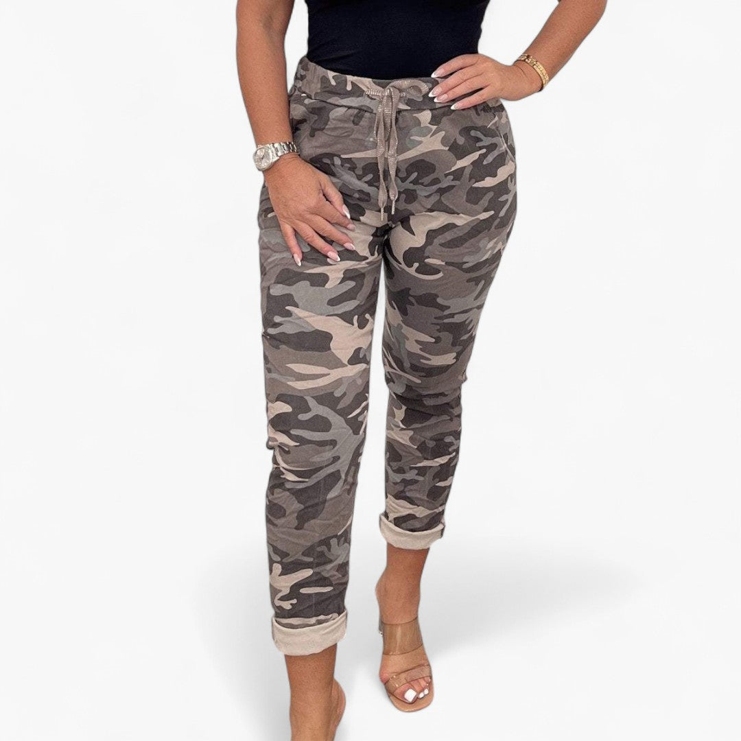 Dames Camouflage Print Broek 4